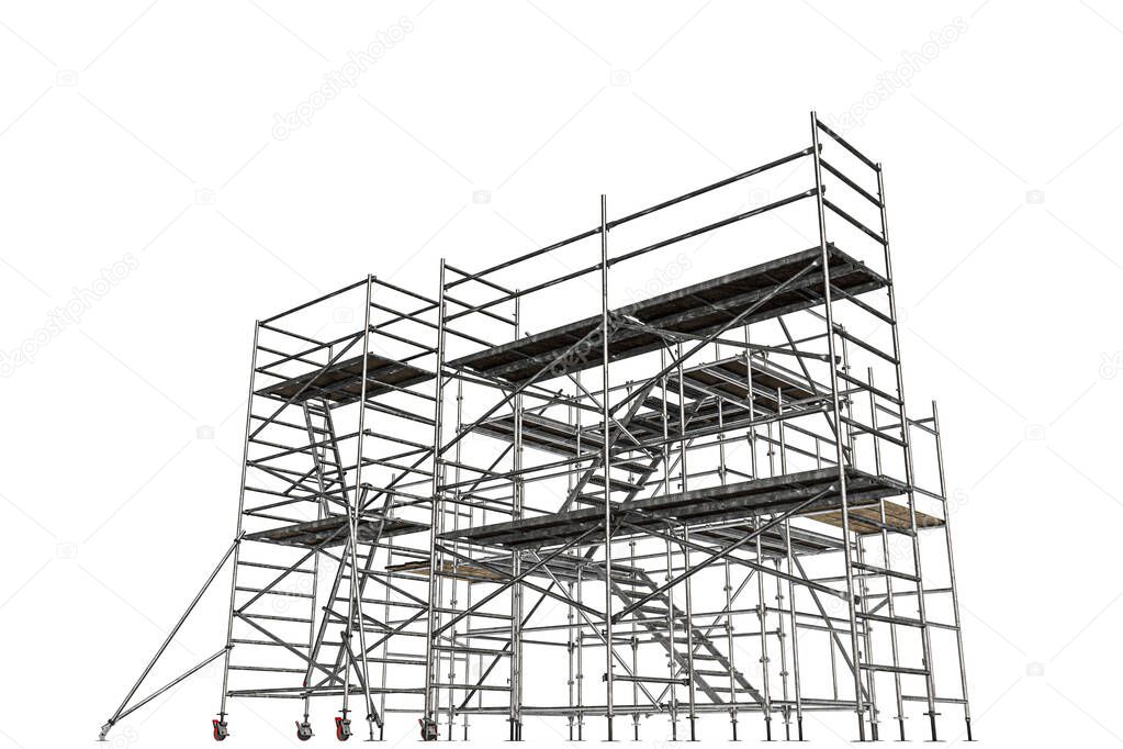 scaffolding isolated on white background 3d illustration