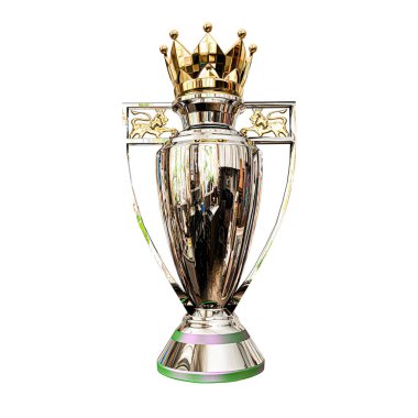 Futbol kupası beyaz arkaplanda izole edilmiş 3d illüstrasyon 