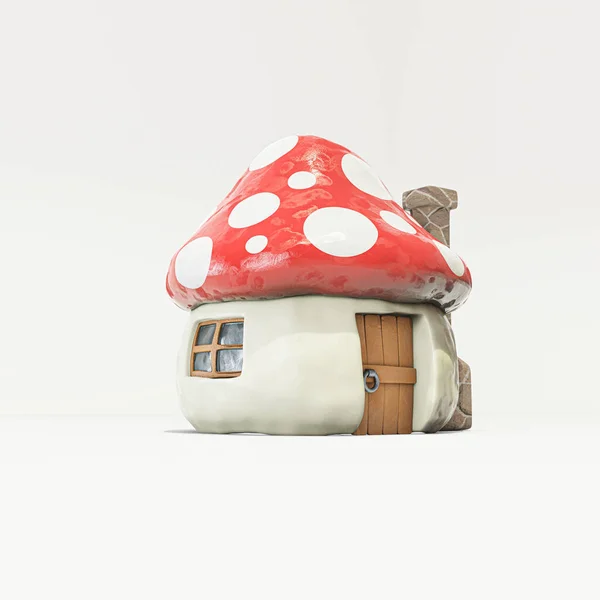 Mushroom House Isolated White Background Illustration — Stock Photo, Image