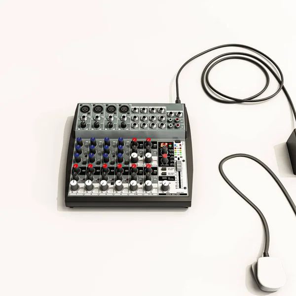 Mixer Musicale Isolato Sfondo Bianco Illustrazione — Foto Stock