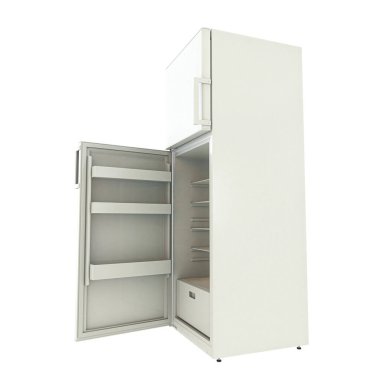 buzdolabı beyaz arkaplanda izole edilmiş 3d illüstrasyon