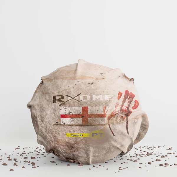 Завернутый Футбольный Мяч Изолирован Белом Фоне — стоковое фото
