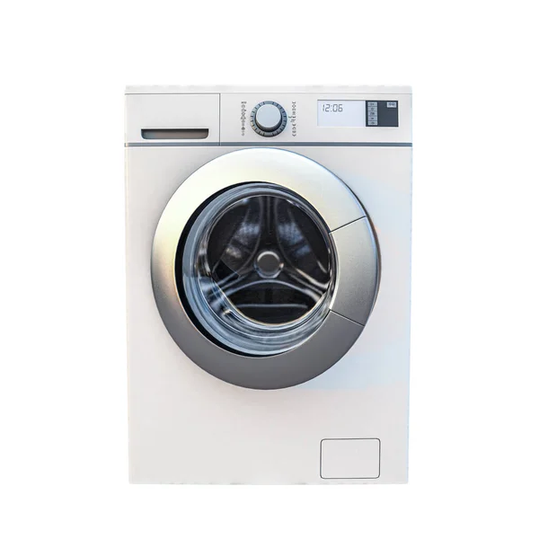 白地に隔離された洗濯機3Dイラスト — ストック写真