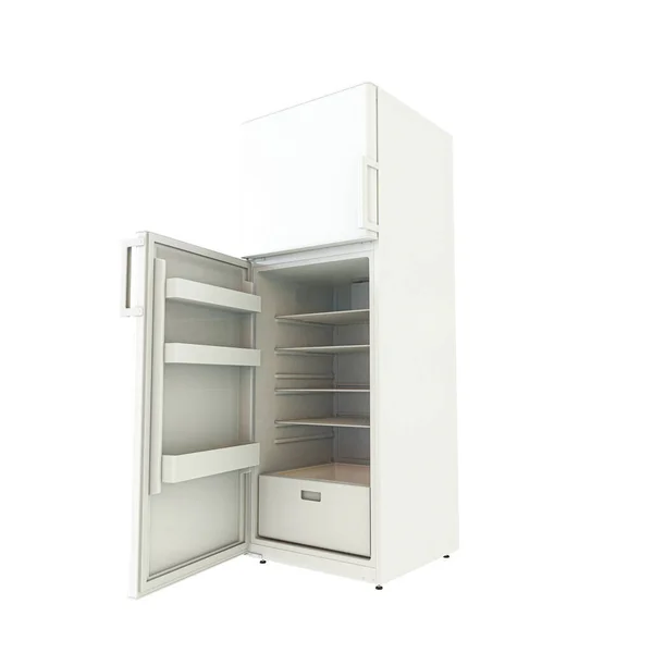 Холодильник Белом Фоне Иллюстрация — стоковое фото
