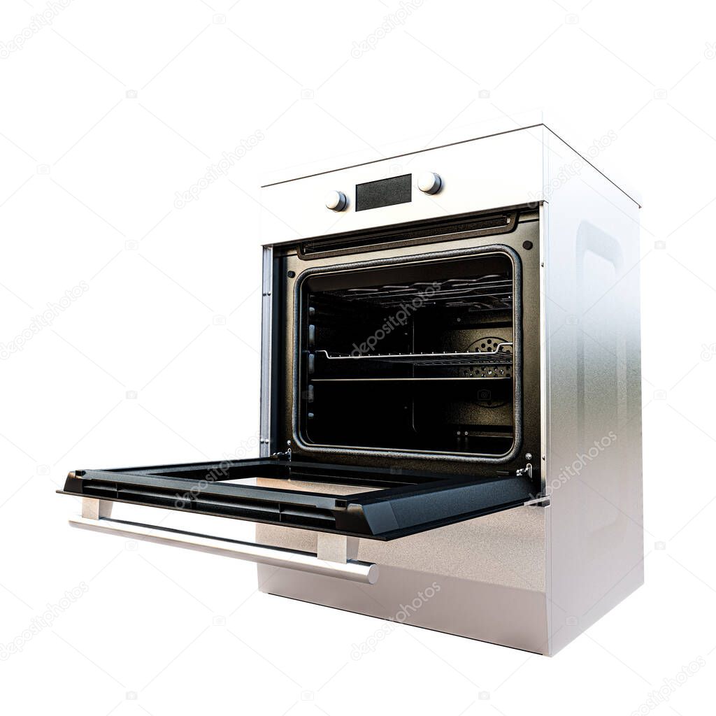 stove isolated on white background 3d illustration