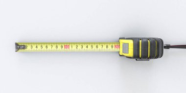 Beyaz arka plan üzerinde 3d illüstrasyon izole ölçüm bandı
