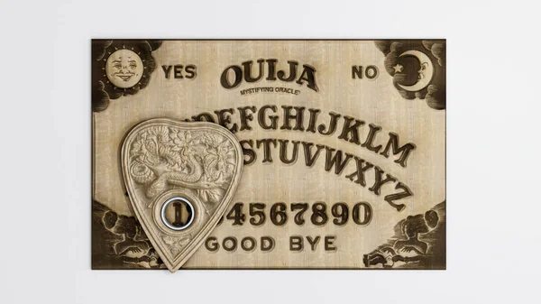 Ouija Πίνακα Απομονώνονται Λευκό Φόντο Εικονογράφηση — Φωτογραφία Αρχείου