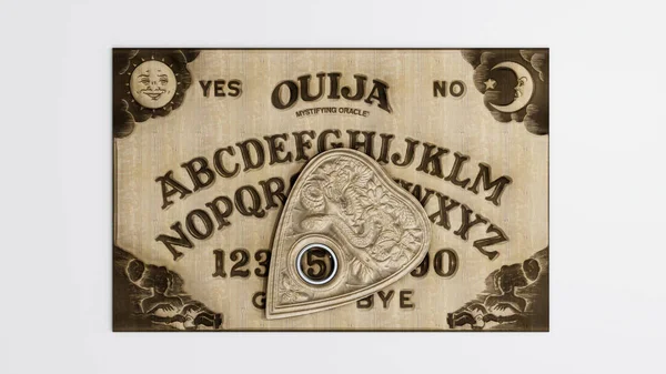 Ouija Πίνακα Απομονώνονται Λευκό Φόντο Εικονογράφηση — Φωτογραφία Αρχείου