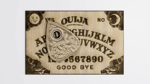 Ouija Tavolo Isolato Sfondo Bianco Illustrazione — Foto Stock
