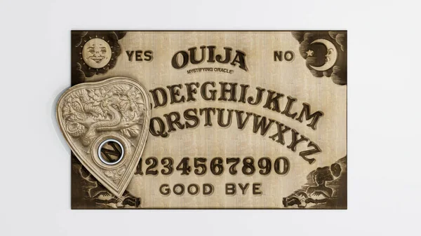 Ouija Tavolo Isolato Sfondo Bianco Illustrazione — Foto Stock