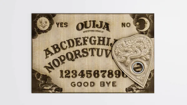 Ouija Πίνακα Απομονώνονται Λευκό Φόντο Εικονογράφηση — Φωτογραφία Αρχείου