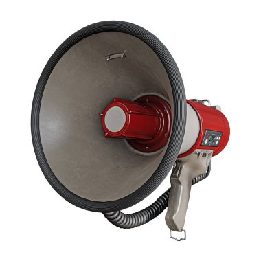 Beyaz arka plan illüstrasyon izole bir megafon