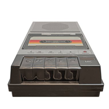 Beyaz arkaplanda izole edilmiş eski kasetçalar 3d illüstrasyon