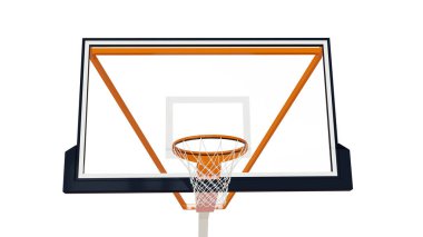 Beyaz zemin üzerinde izole basketbol topu 3d illüstrasyon. 