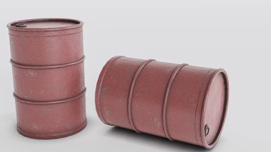 Beyaz arkaplanda izole edilmiş variller 3d illüstrasyon