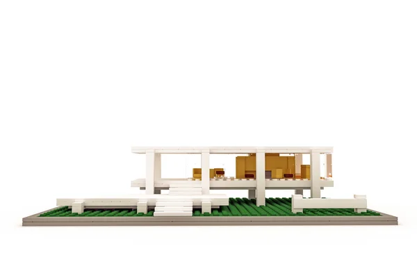 Plastik tuğla yapılmış modern ev — Stok fotoğraf