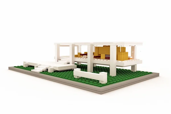 Modern house made of plastic bricks — Stock Photo, Image