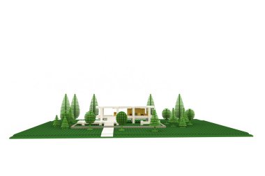 plastik tuğla yapılmış modern ev