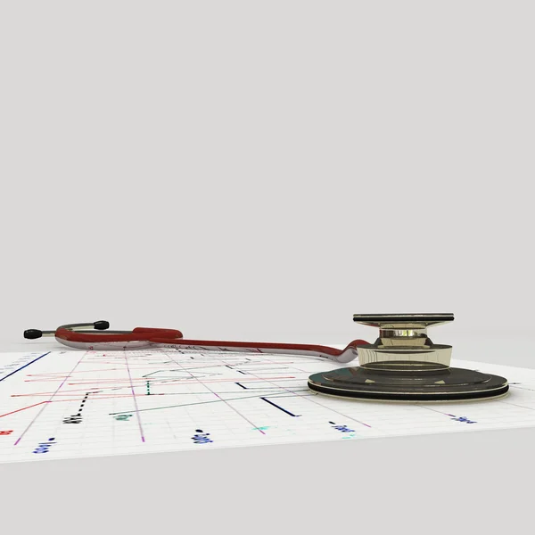 Red stethoscope — Stock Photo, Image