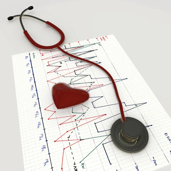 Red stethoscope — Stock Photo, Image