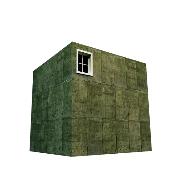 Casa cúbica de concreto — Fotografia de Stock