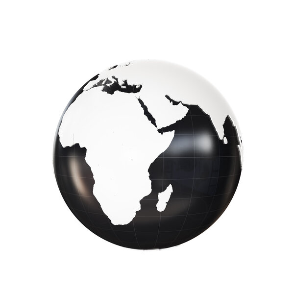 Globe 3D Geopolitical Extruded isolated on white background