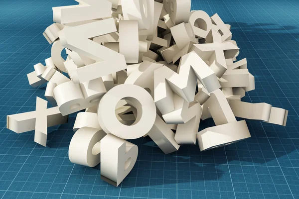 Spadające litery — Zdjęcie stockowe