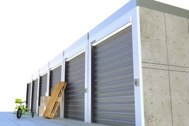 Beyaz arka plan üzerinde yalıtılmış depolama birimleri