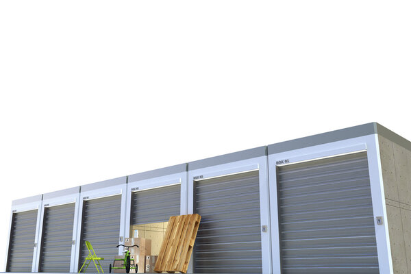 Storage units isolated on white background