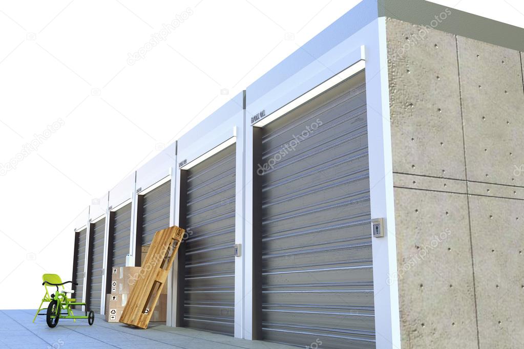 Storage units isolated on white background