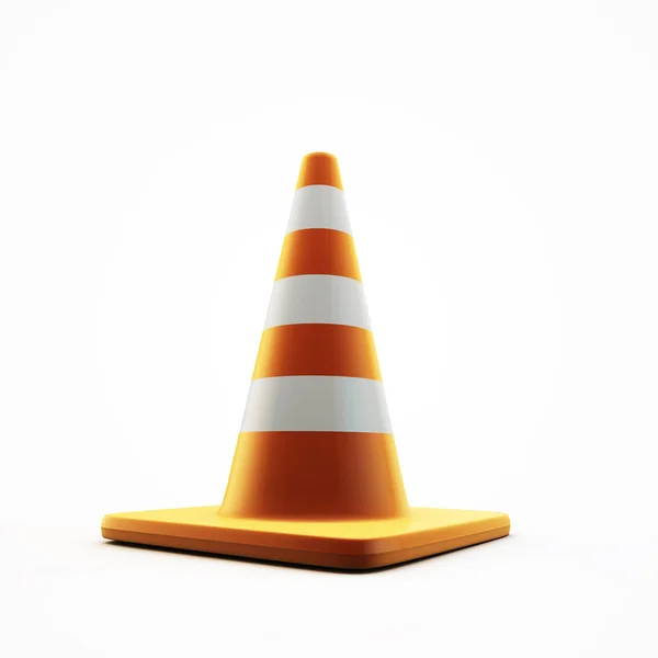 Cone de tráfego isolado no fundo branco — Fotografia de Stock