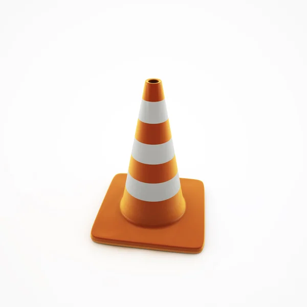 Cone de tráfego isolado no fundo branco — Fotografia de Stock