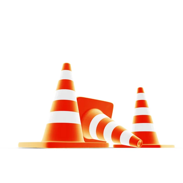 Road cones isolated on white background — Stock Photo, Image
