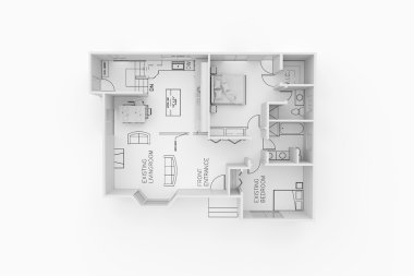 Mimari plan konut ev