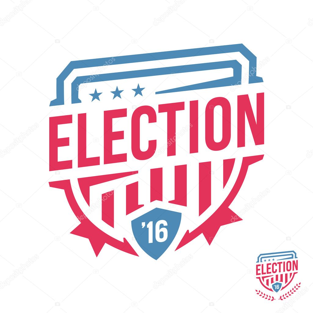 American election emblem badge with 2016 text