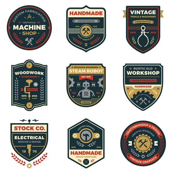 Placas de taller Vintage — Vector de stock