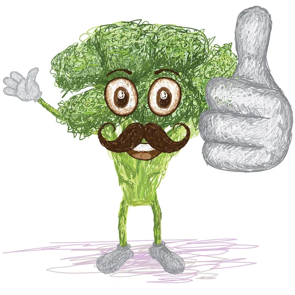 Broccoli mustață vegetală — Vector de stoc