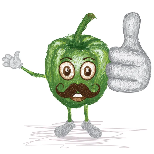 Bigote de pimiento verde — Vector de stock