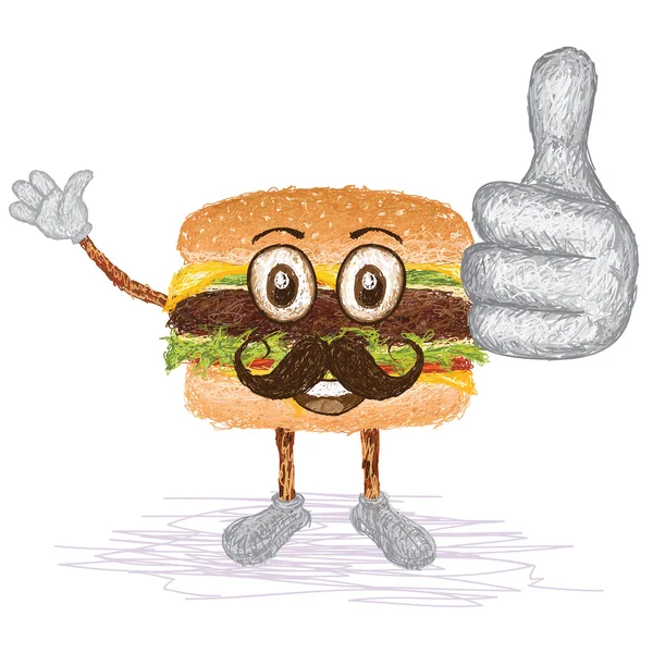 Hamburger mustață — Vector de stoc