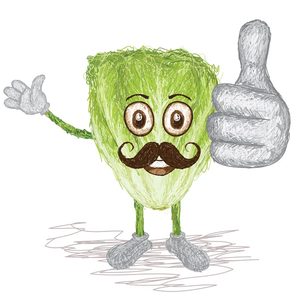 Salată verde mustață vegetală — Vector de stoc