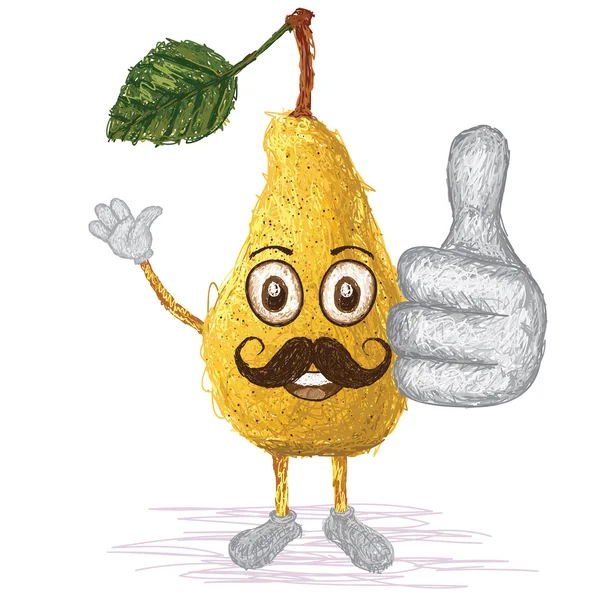 Bigote de fruta de pera — Vector de stock