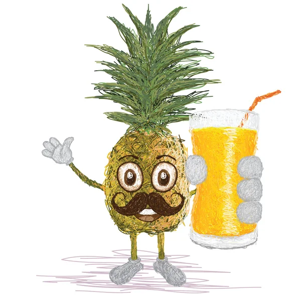 Mustață de fructe de ananas — Vector de stoc