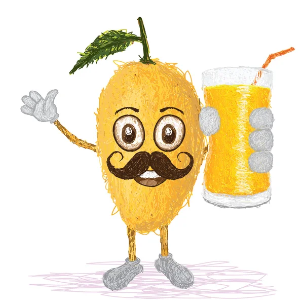 Mango frukt mustasch — Stock vektor