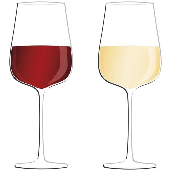 Bicchieri e bottiglie di vino — Vettoriale Stock