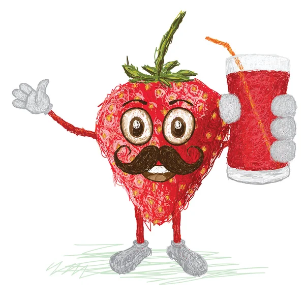 Mustață de fructe de căpșuni — Vector de stoc