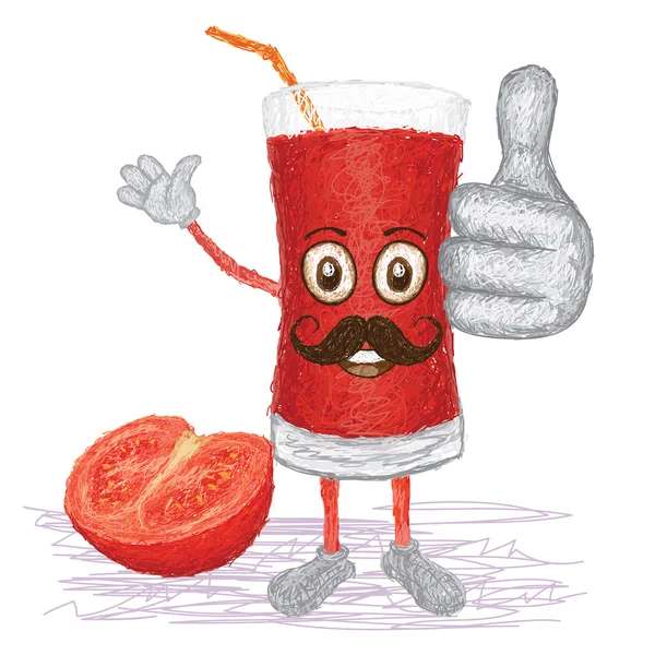 Suc de roșii mustață de fructe — Vector de stoc