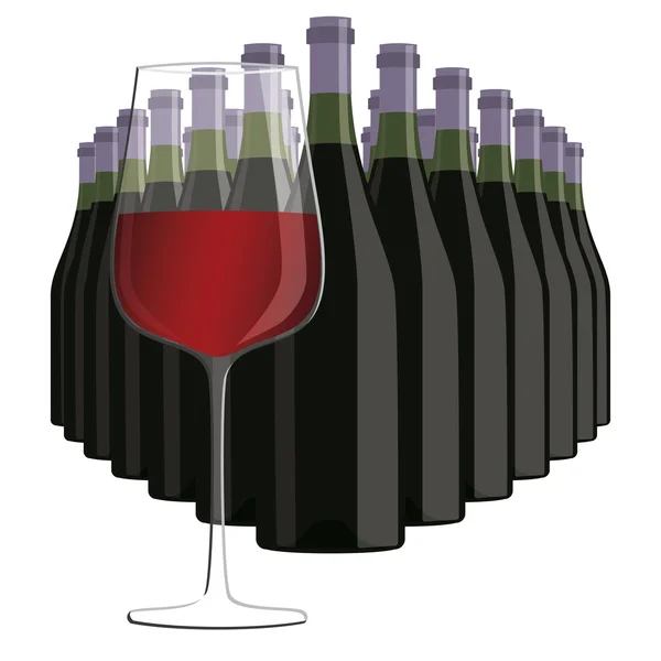 Verres à vin rouge — Image vectorielle