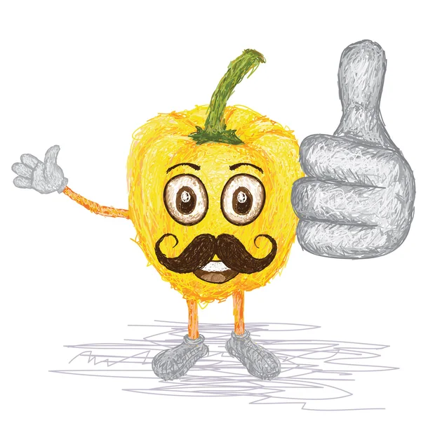 Bigote de pimiento amarillo — Vector de stock