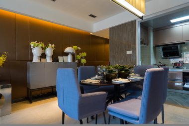 Modern yemek odası.