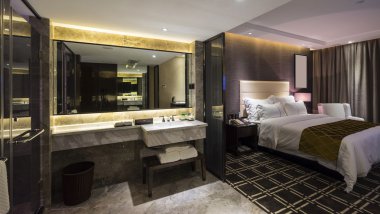 luxury hotel room clipart